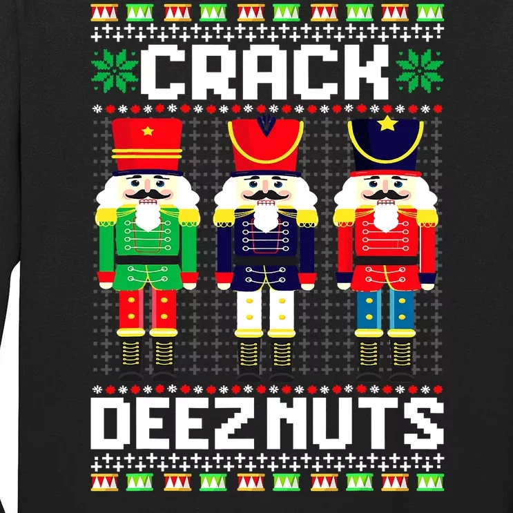 Crack Deez Nuts Nutcracker Nut Xmas Pajama Matching Tall Long Sleeve T-Shirt