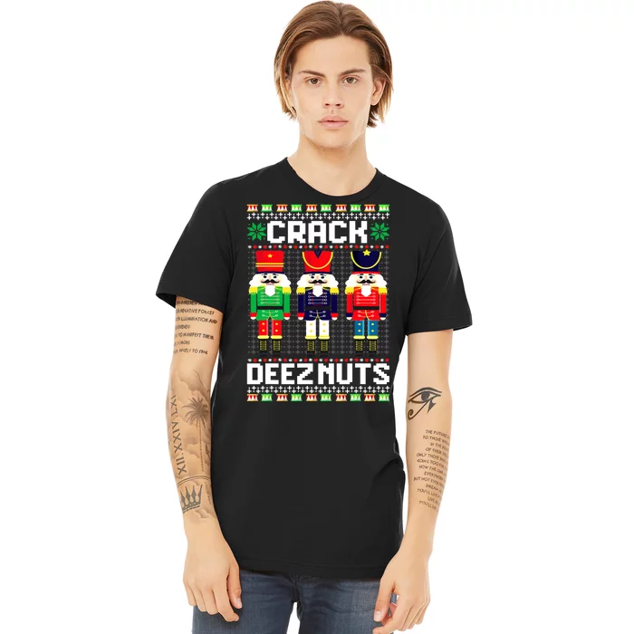 Crack Deez Nuts Nutcracker Nut Xmas Pajama Matching Premium T-Shirt