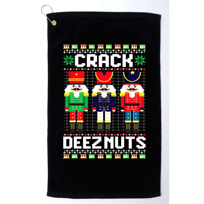 Crack Deez Nuts Nutcracker Nut Xmas Pajama Matching Platinum Collection Golf Towel