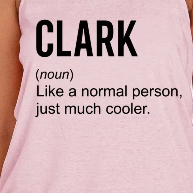 Clark Definition Name Funny Personalized Birthday Gift Women's Knotted Racerback Tank