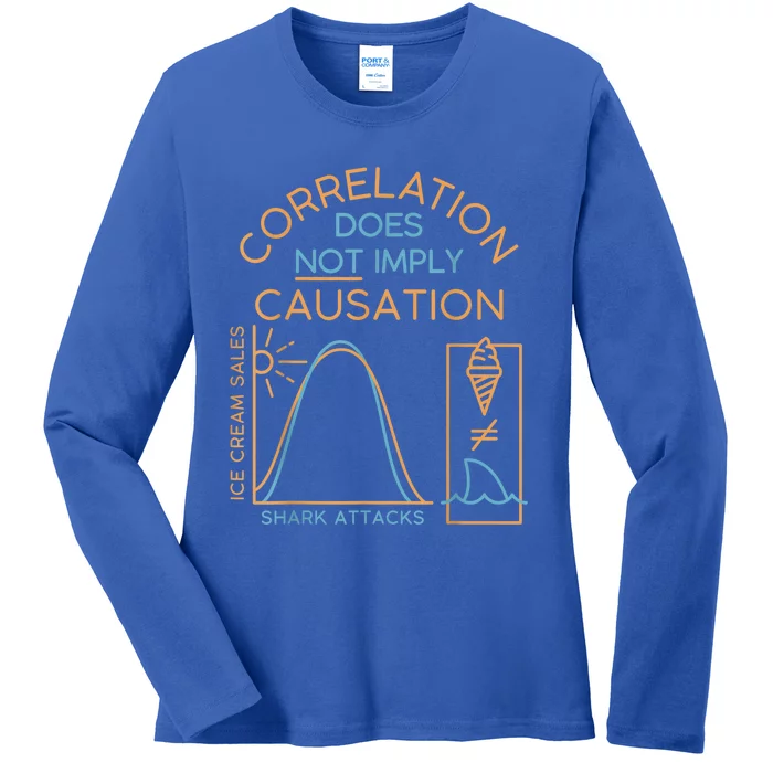 Correlation Does Not Imply Causation Ladies Long Sleeve Shirt