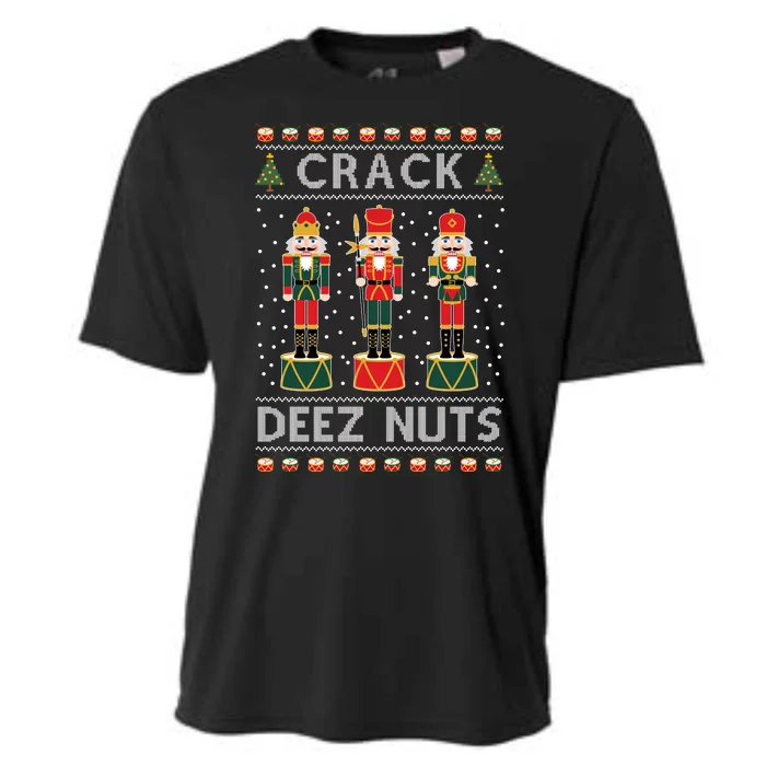 Crack Deez Nuts Funny Ugly Christmas Cooling Performance Crew T-Shirt