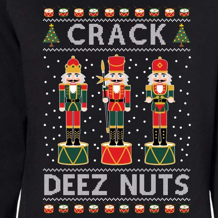 Crack Deez Nuts Funny Ugly Christmas Womens California Wash Sweatshirt