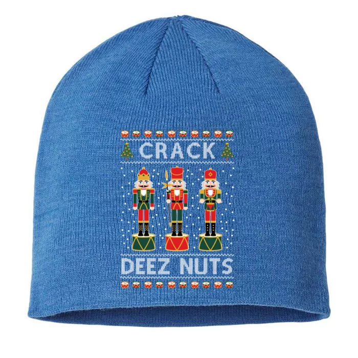 Crack Deez Nuts Funny Ugly Christmas 8 1/2in Sustainable Knit Beanie