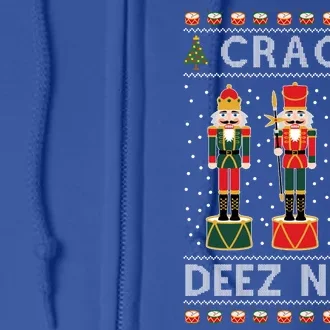 Crack Deez Nuts Funny Ugly Christmas Full Zip Hoodie