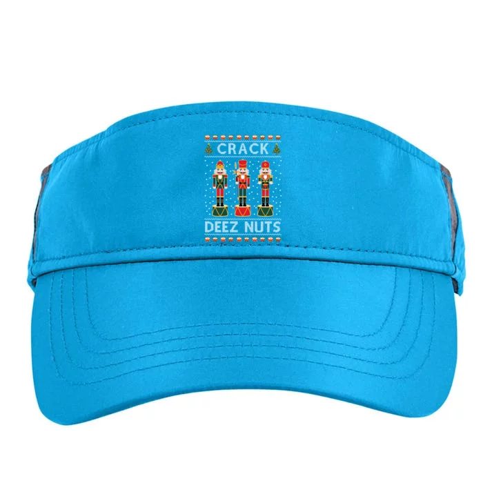 Crack Deez Nuts Funny Ugly Christmas Adult Drive Performance Visor