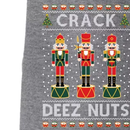 Crack Deez Nuts Funny Ugly Christmas Doggie 3-End Fleece Hoodie