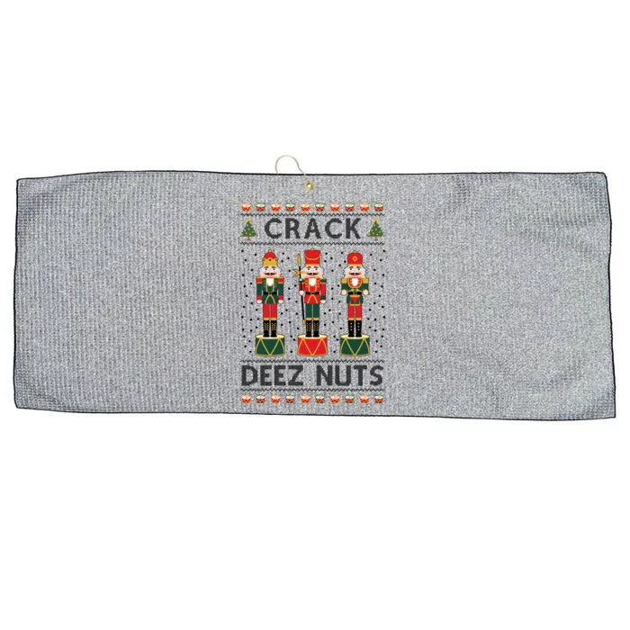 Crack Deez Nuts Funny Ugly Christmas Large Microfiber Waffle Golf Towel