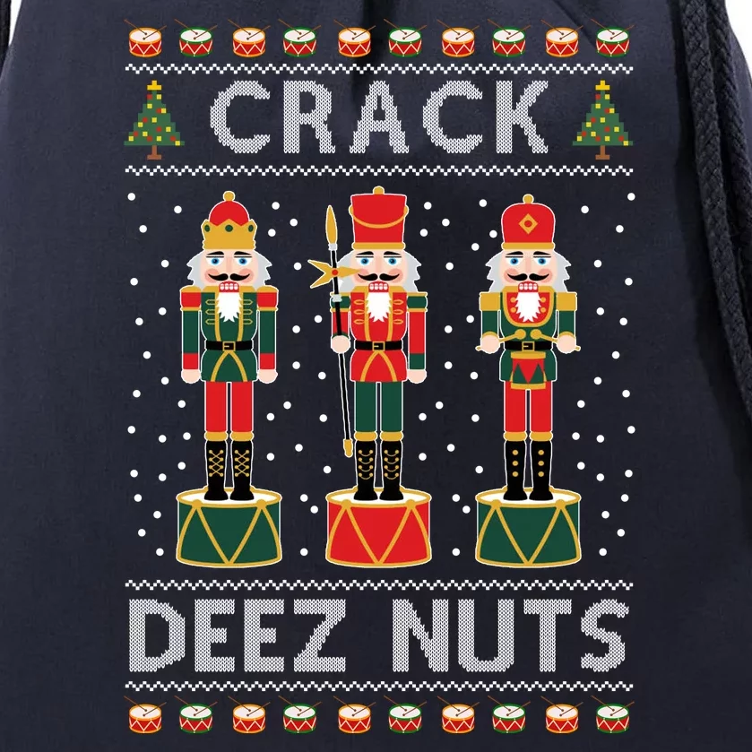 Crack Deez Nuts Funny Ugly Christmas Drawstring Bag