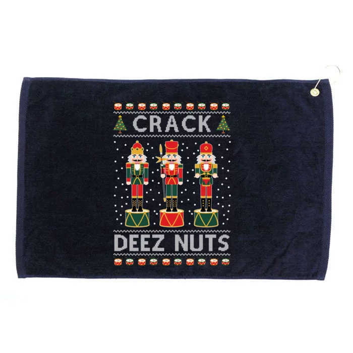 Crack Deez Nuts Funny Ugly Christmas Grommeted Golf Towel