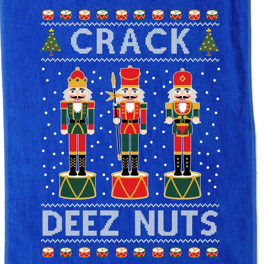 Crack Deez Nuts Funny Ugly Christmas Platinum Collection Golf Towel