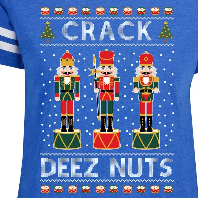 Crack Deez Nuts Funny Ugly Christmas Enza Ladies Jersey Football T-Shirt