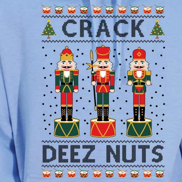 Crack Deez Nuts Funny Ugly Christmas Unisex Surf Hoodie