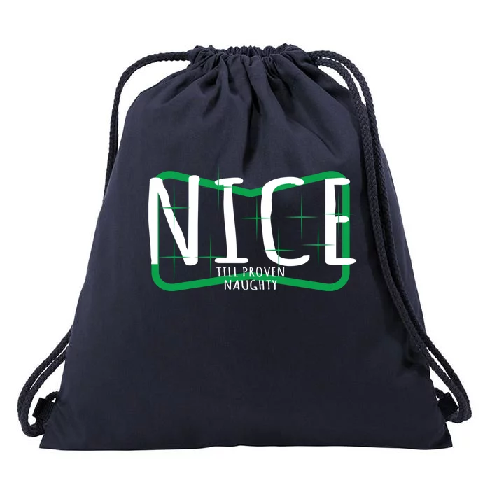 Christmas Design Nice Until Proven Naughty Gift Drawstring Bag