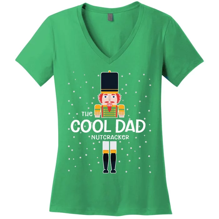 Cool Dad Nutcracker Family Matching Women's V-Neck T-Shirt