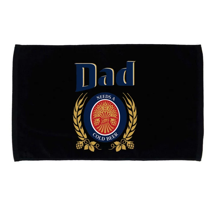 Cute Dad Needs A Cold Beer Drinking Funny Fathers Day 2024 Microfiber Hand Towel