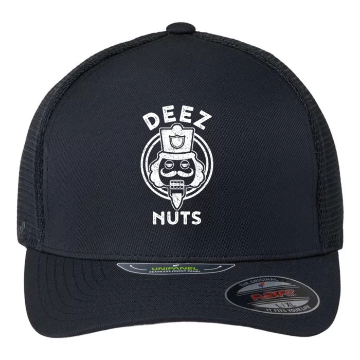 Christmas Deez Nuts Nutcracker Funny Flexfit Unipanel Trucker Cap