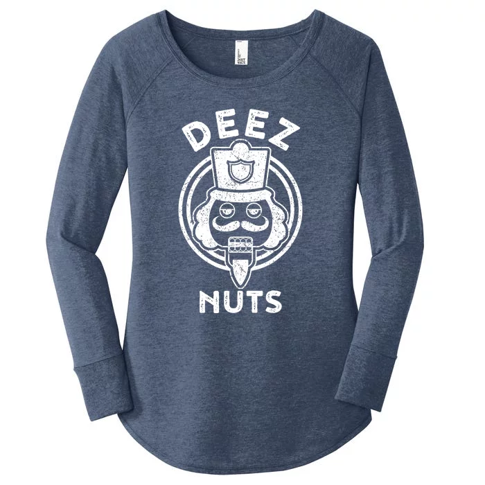 Christmas Deez Nuts Nutcracker Funny Women's Perfect Tri Tunic Long Sleeve Shirt