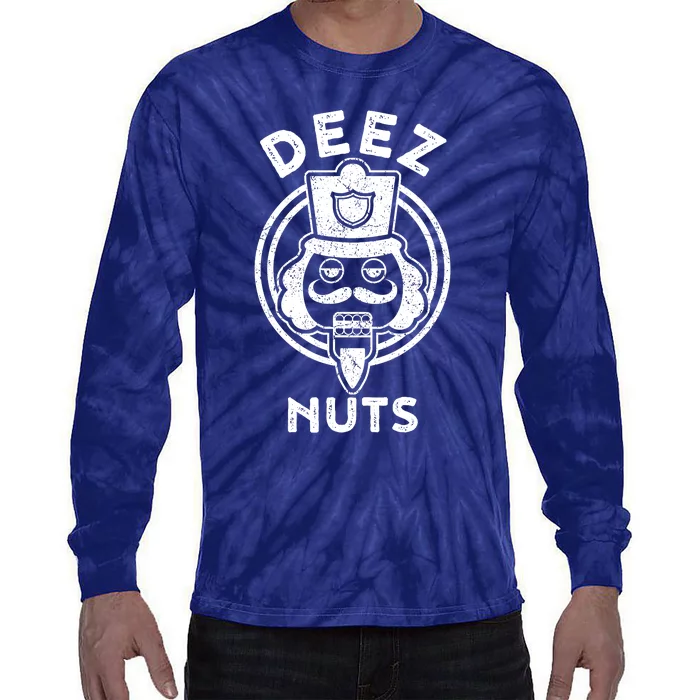 Christmas Deez Nuts Nutcracker Funny Tie-Dye Long Sleeve Shirt