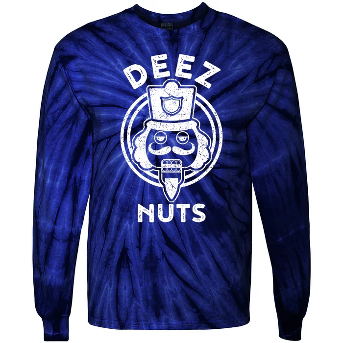 Christmas Deez Nuts Nutcracker Funny Tie-Dye Long Sleeve Shirt