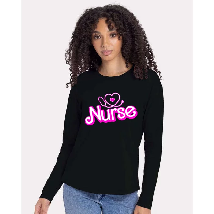 Cute Doll Nurse Womens Cotton Relaxed Long Sleeve T-Shirt