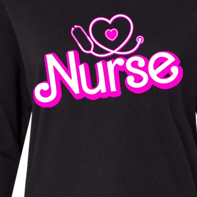 Cute Doll Nurse Womens Cotton Relaxed Long Sleeve T-Shirt