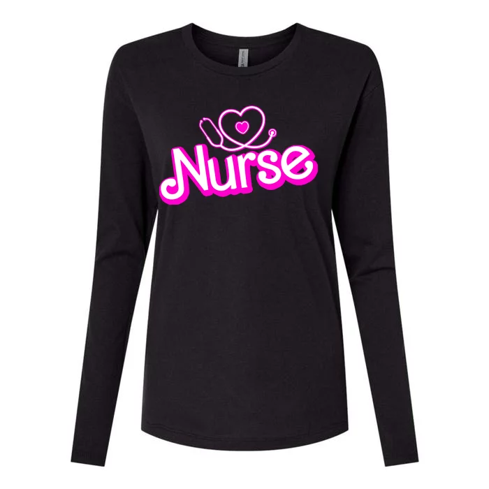 Cute Doll Nurse Womens Cotton Relaxed Long Sleeve T-Shirt