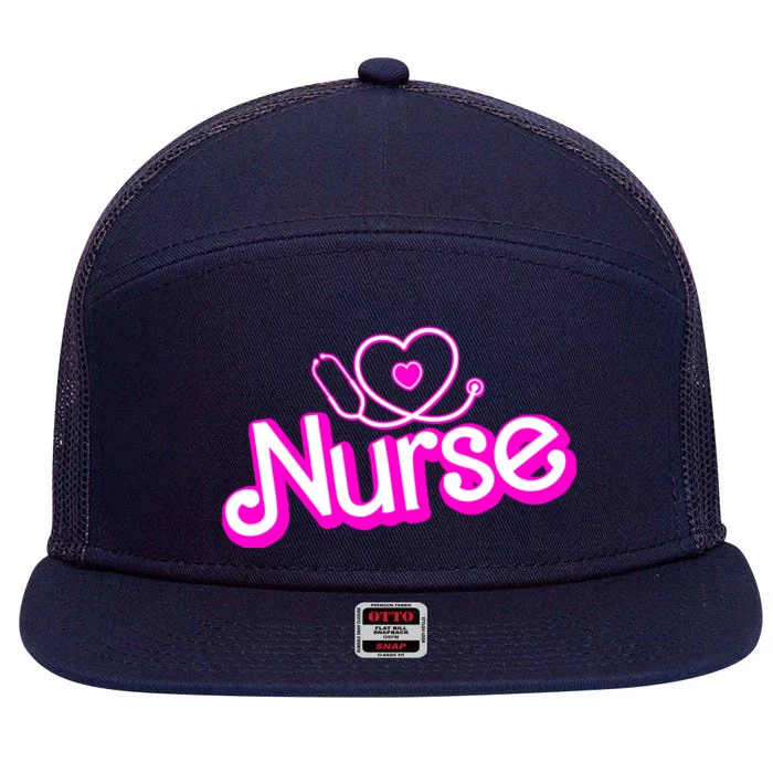 Cute Doll Nurse 7 Panel Mesh Trucker Snapback Hat