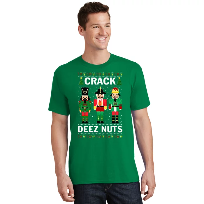 Crack Deez Nuts Funny Christmas T-Shirt