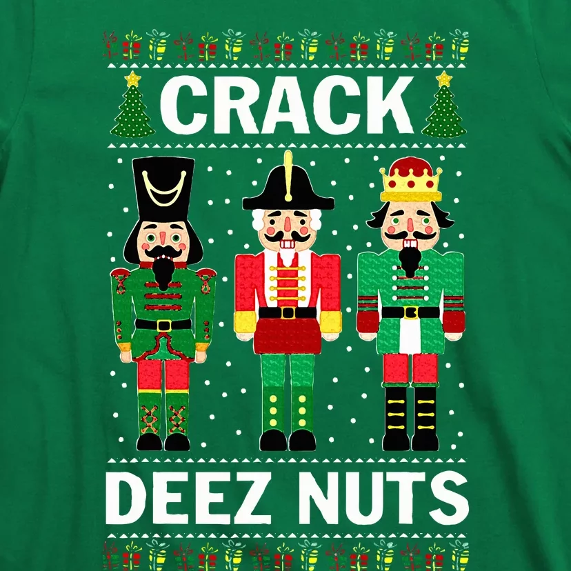 Crack Deez Nuts Funny Christmas T-Shirt