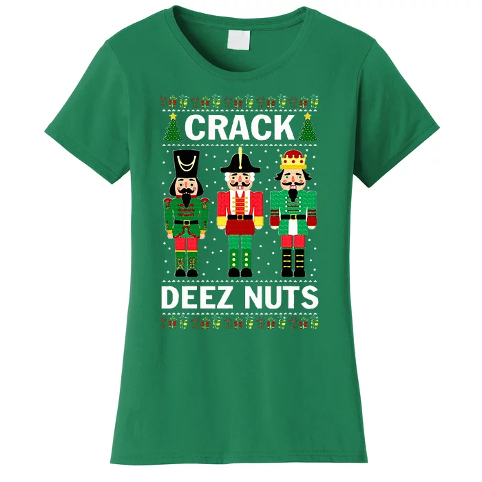 Crack Deez Nuts Funny Christmas Women's T-Shirt