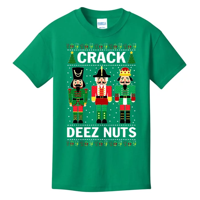 Crack Deez Nuts Funny Christmas Kids T-Shirt