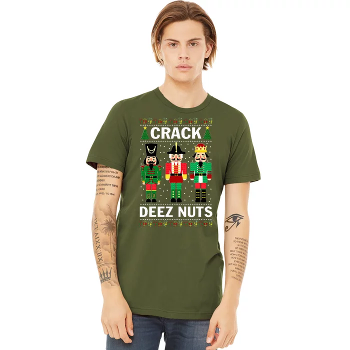 Crack Deez Nuts Funny Christmas Premium T-Shirt