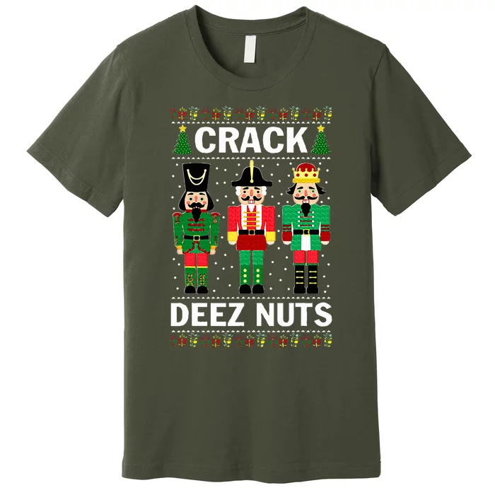 Crack Deez Nuts Funny Christmas Premium T-Shirt