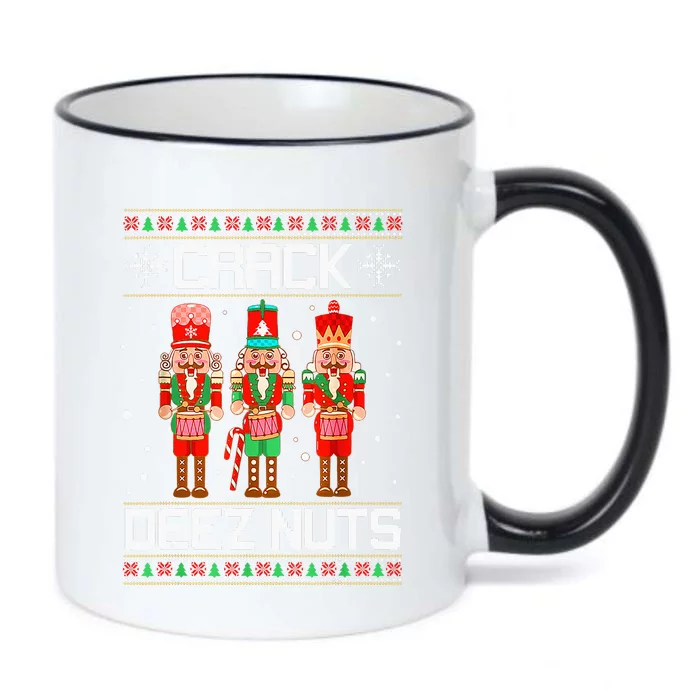 Crack Deez Nuts Ugly Christmas Sweater Xmas Nutcracker Black Color Changing Mug