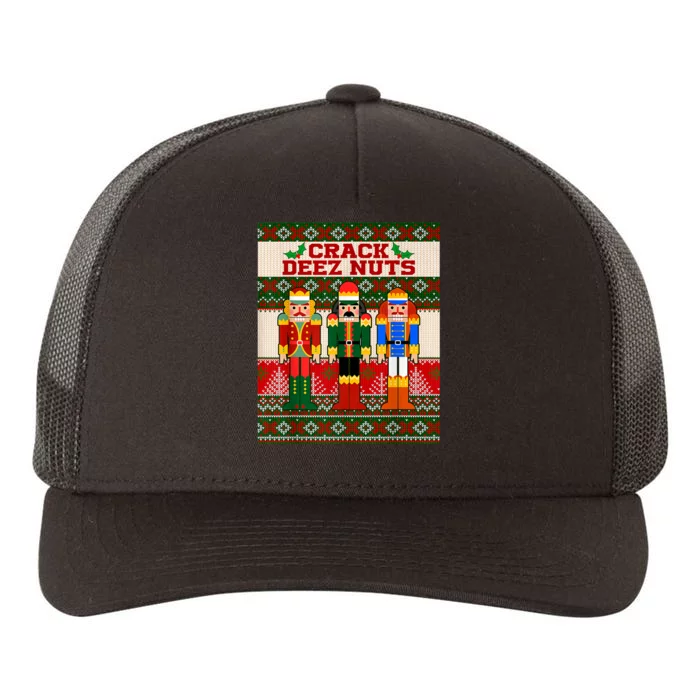 Crack Deez Nuts Nutcracker Ugly Christmas Sweater Funny Xmas Yupoong Adult 5-Panel Trucker Hat