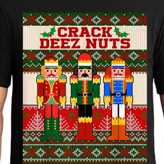 Crack Deez Nuts Nutcracker Ugly Christmas Sweater Funny Xmas Pajama Set