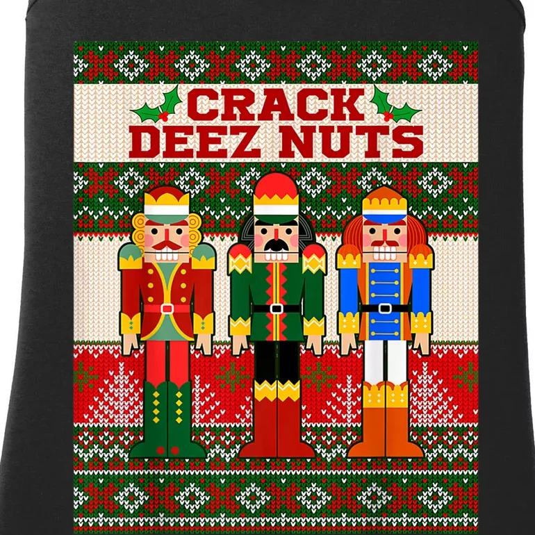 Crack Deez Nuts Nutcracker Ugly Christmas Sweater Funny Xmas Ladies Essential Tank