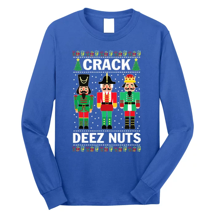 Crack Deez Nuts Funny Christmas Long Sleeve Shirt