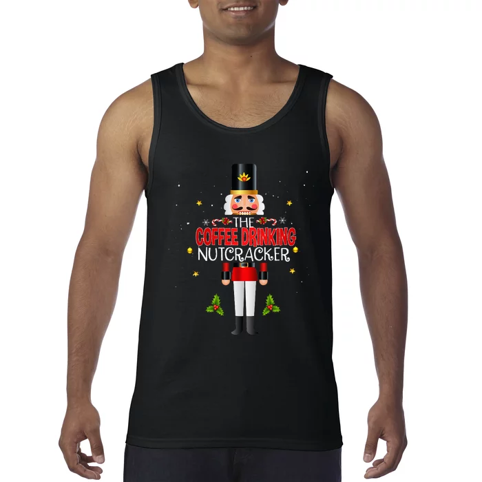 Coffee Drinking Nutcracker Group Matching Family Christmas Tank Top