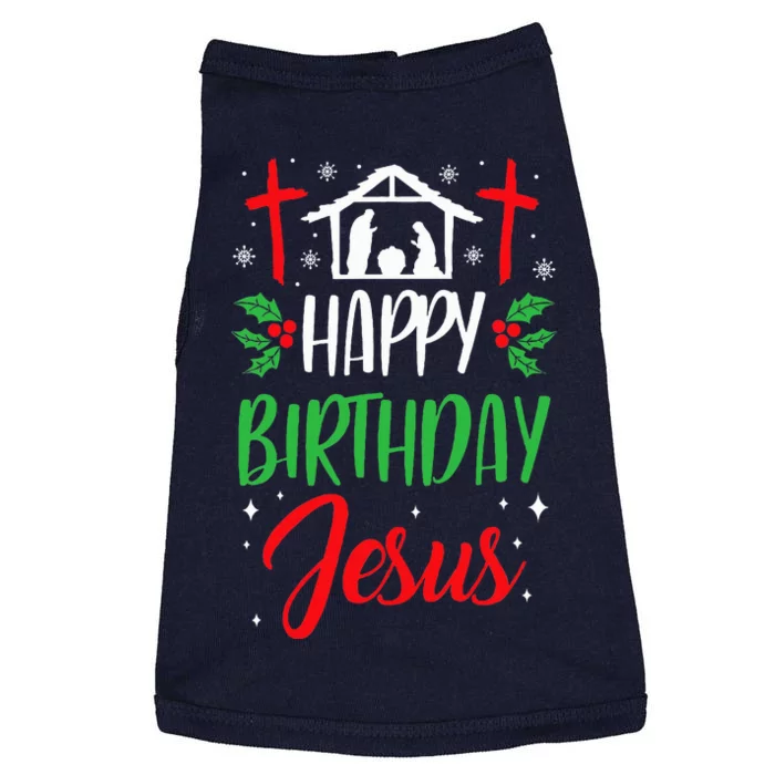 Christmas Day Outfit Happy Birthday Jesus Holiday Doggie Tank