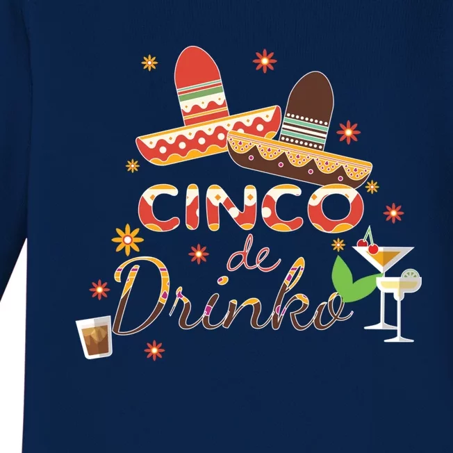 Cinco De O Funny Festive Ing Bartender Sombrero Cute Gift Baby Long Sleeve Bodysuit