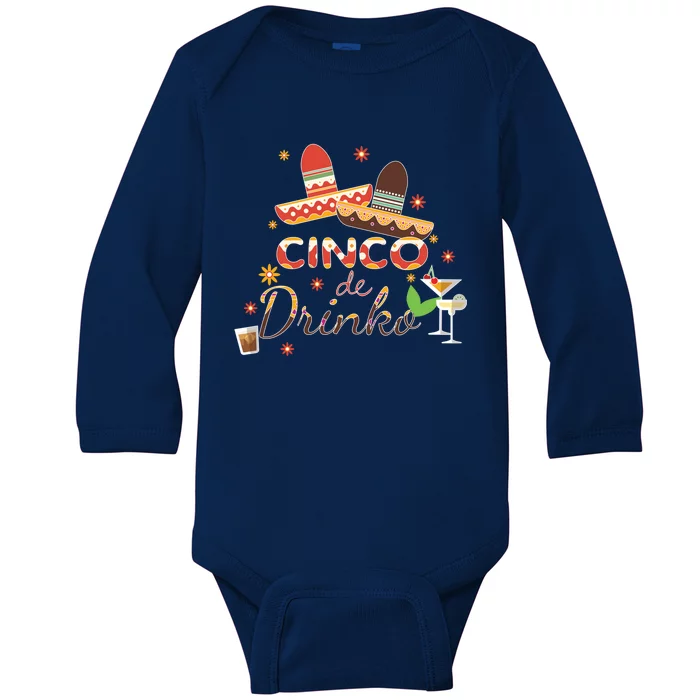 Cinco De O Funny Festive Ing Bartender Sombrero Cute Gift Baby Long Sleeve Bodysuit