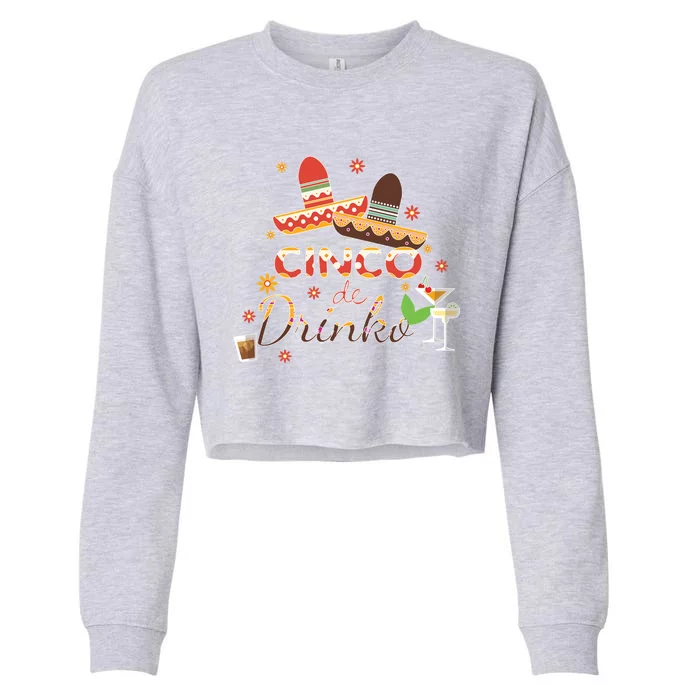 Cinco De O Funny Festive Ing Bartender Sombrero Cute Gift Cropped Pullover Crew