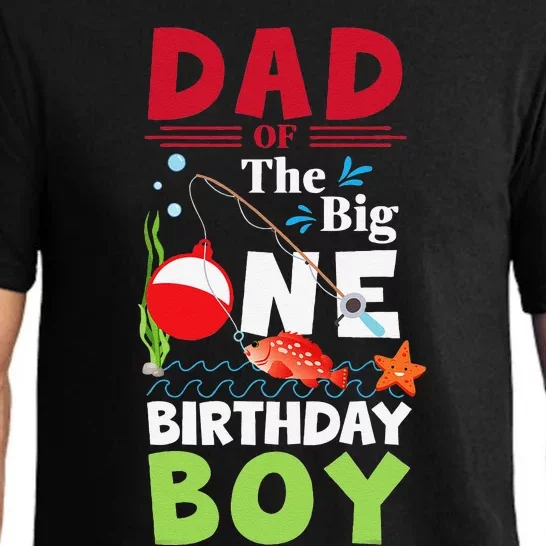 Cute Dad Of The Big One Birthday Fishing 1st First Birthday Gift Pajama Set