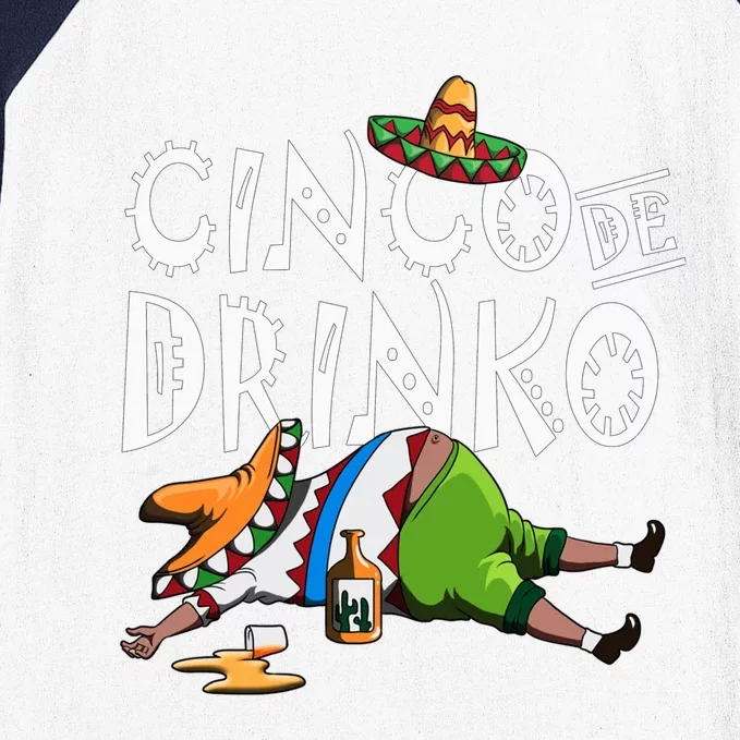 Cinco De O Mexican Sombrero Mustache Mexico Gift Baseball Sleeve Shirt