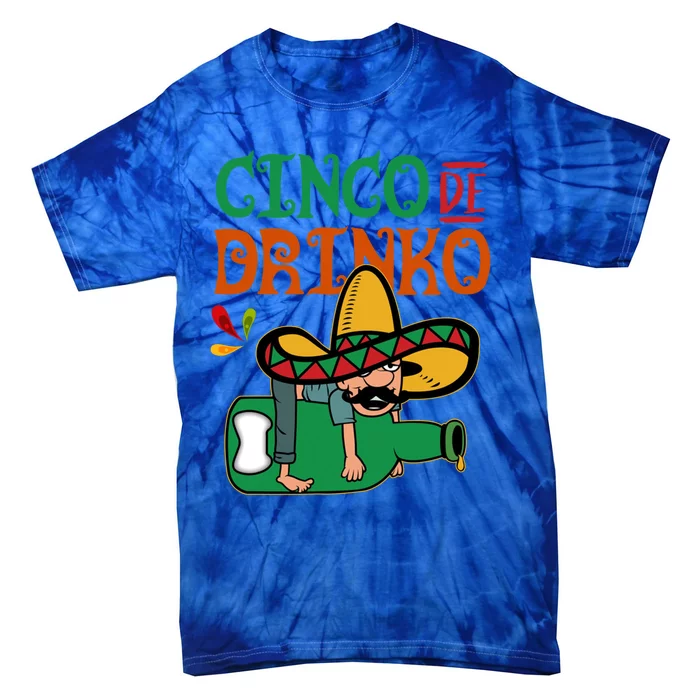 Cinco De O Mexican Sombrero Mustache Mexico Gift Tie-Dye T-Shirt