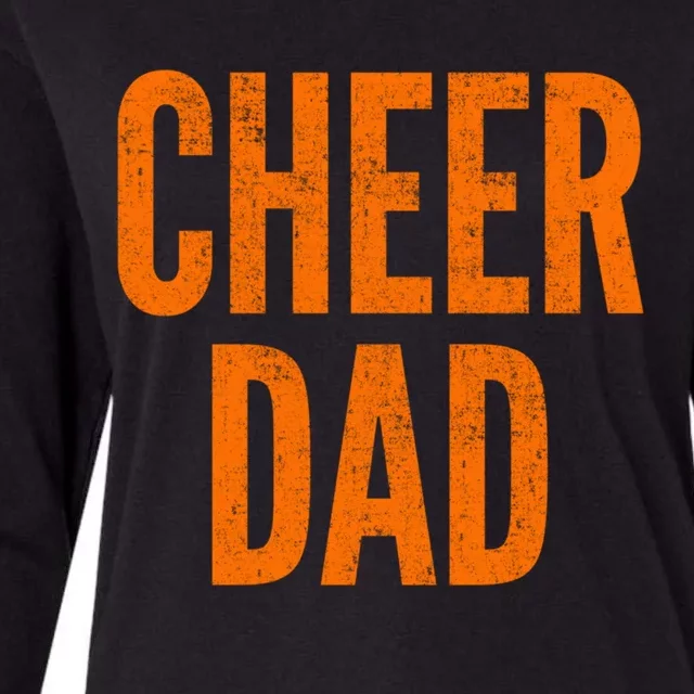 Cheer Dad Orange And Black Cheerleading Matching Parents Gift Womens Cotton Relaxed Long Sleeve T-Shirt