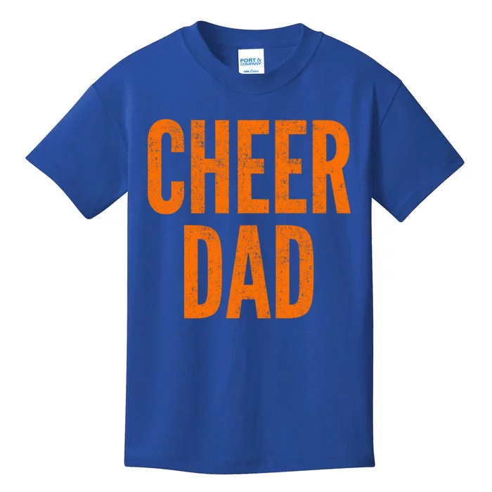 Cheer Dad Orange And Black Cheerleading Matching Parents Gift Kids T-Shirt