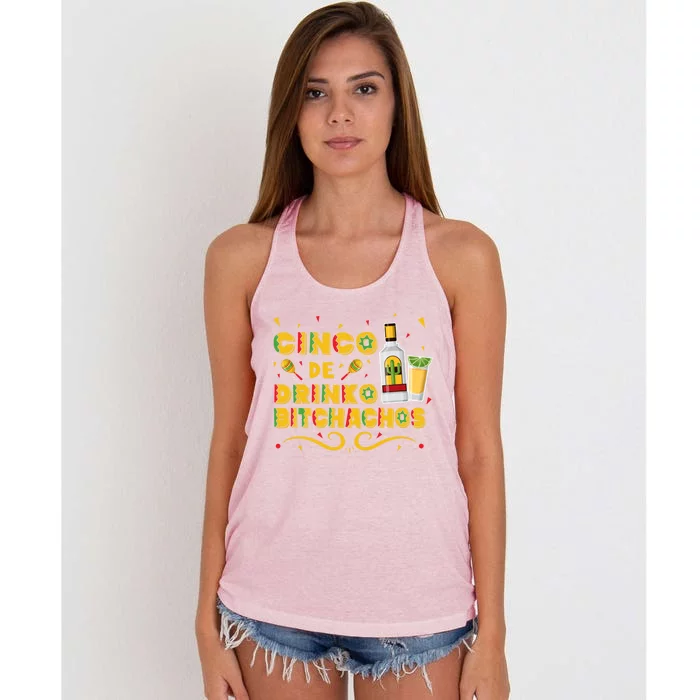 Cinco De O Bitchachos Cinco De Mayo Ing Tequila Great Gift Women's Knotted Racerback Tank